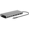 Belkin Connect Hub universale 8 in 1 USB-C per 2 display Core con tecnologia Silicon Motion, compatibile con Mac, Windows e Chromebook, 100 W PD, velocità di trasferimento di 10 Gbps, 1 GbE, Argento