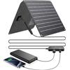 Ecosonique Technology Ecosonique 10W Caricabatterie Solare per Cellulare, 2 Porte (USB A/USB C) con HUB di Alimentazione Rimovibile, Pannello Solare Ultraleggero Impermeabile IP67