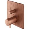 Mariner Eden coaxial square termostatico per 2 uscite, squadrato, EDE2802-RS, Eden coaxial rame opaco vintage [Rubinetteria Bagno > Rubinetteria Doccia]