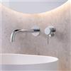 Mariner Logica rubinetto lavabo a parete proiezione 250 mm, per corpo incasso smart, LOG1111-CR+BOT0258-CR, Logica cromo [Rubinetteria Bagno > Rubinetteria Lavabo]