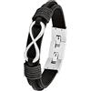s.Oliver Bracciale in acciaio inossidabile/pelle per uomo, bracciale, fornito in confezione regalo per gioielli