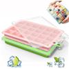 Bull Tiger Prestige 2 Pezzi Vassoio per Cubetti di Ghiaccio con Coperchio, 24 Griglie Cubetti di Ghiaccio in Silicone Senza BPA, Lavabili in Lavastoviglie Impilabile, Stampi Ghiaccio per Cocktail Whisky Congelatore Birra