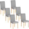 GOKHOMX Set di 6 sedie da pranzo per sala da pranzo, set di 6 sedie da pranzo, mobili per sala da pranzo, moderna imbottita, per sala da pranzo, cucina, ristorante, colore: grigio, tessuto