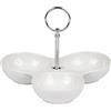 alpina Set Aperitivo 3 Contenitori - Ciotole Cucina per Snack e Salse - Ciotola per Snack in Porcellana - Lavabile in Lavastoviglie - 20 x 16 cm - Perfetto per Feste e Compleanni - Bianco