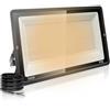 Jefedana Faretto led 500W 3000K Bianco Caldo Fari LED Esterno 50000LM Faretto led da Esterno IP66 Impermeabile Super Luminosa Faro led Luce di Sicurezza Lampada per Giardino, Cortile, Garage