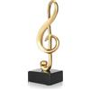 HERCHR Musica Nota Ornamento Scultura, Pianoforte Statuetta Decorative Moderna Figurina, Decorazione musicale in resina dorata per per Porta Tv Scaffale Libro, 5,8 x 4,9 x 17,3 cm