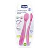 Chicco Cucciaio Pappa in Silicone Rosa Per Svezzamento 2 pezzi