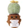lasuroa Positive Cactus, 11cm Patata Positiva Giocattolo Divertente Cactus della Festa Messicana Carino Bambola Regali con Carta di Incoraggiamento per Decorazioni per Adulti e Bambini