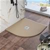 Parama Piatto doccia semicircolare 80x80cm in marmoresina marrone effetto pietra | Kos