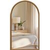 HOMCOM Specchio da Parete ad Arco 110x65cm con Cornice in Legno per Camera e Ingresso, Marrone Scuro