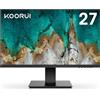 KOORUI Monitor 27 pollici, Full HD, IPS, 75 Hz, 5 ms (Eye Comfort, 1920x1080, HDMI, VGA VESA 75 x75) Nero