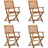 Nova Set da 4 sedie da giardino in legno massello con braccioli vari colori colore : Marrone