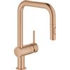 Grohe Minta miscelatore monocomando per lavello con doccino estraibile, colore oro rosa spazzolato - 32322DL2