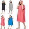 Yoeege Asciugamano Fasciatoio con Cappuccio per Adulti Uomini & Donne, Accappatoio Poncho in Microfibra Compatto e Leggero, per Surf, Nuoto, Spiaggia, Muta Cambio (Rosa)