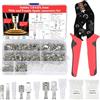 Satisby Set di pinze crimpatrici piatte 0,5 - 2,5 mm², set di capicorda con 210 pezzi 2,8/4,8/6,3 mm connettori piatti per cavi, pinza crimpatrice capicorda professionale, pinza a manicotto piatto