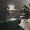 Ondaluce Applique in metallo Bianco 33 cm retroilluminata con spot LED e caricatore wireless FLAT