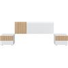 Fores Testiera + 2 Comodini Ethna 0E6070A Bianco Artik E Rovere Natur Listato