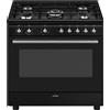 Smeg Concert CX91GMBL cucina Cucina freestanding Elettrico Gas Nero A