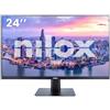 Nilox Monitor PC 23.8 Full HD Display LED 1920 x 1080 Pixel Luminosità 250 cd/m2 Risposta 1 ms HDMI DisplayPort colore Nero - NXMM24FHD112