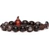 Tamashii bracciale unisex originale Tibetano realizzato con pietra naturale ossidiana argento e cordoncino marrone.Tg unica.BHS900-298