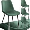 TecTake® Set 4 Sedie Sala da Pranzo Effetto Velluto, Sedie Soggiorno con Morbida Imbottitura, Seduta Ergonomica, Poltrone Velluto Versatili, Sedie Design Moderno - Verde Scuro