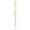 HOMCOM Albero Appendiabiti a 8 Ganci con Base Rotonda in Bambù, Legno e Metallo, Ø37.8x175.6 cm, color Legno e Metallo