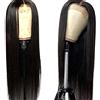 Prevessel Parrucca lunga e diritta per donna, chiusura in pizzo frontale naturale capelli umani neri per abito quotidiano Cosplay partito
