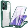 WBWONE Cover per Xiaomi Redmi Note 13 PRO+ Plus 5G con Protezione dello Schermo, 360 Gradi Silicone TPU Bumper e Trasparente PC Pannello Rugged Custodia Protettiva. Verde