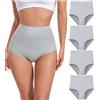 wirarpa Mutande Donna Cotone Vita Super Alta Slip Donna Mutantina Elastiche Culotte Piena Copertura Pacco da 4 Multicolor Taglia 6XL