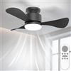 Airwit 71cm Ventilatore da Soffitto con Luce Silenzioso, Piccolo Lampadario Ventilatore Soffitto con Telecomando e Reversible DC Motore, Lampada Ventilatore LED per Camera da Letto, Soggiorno, Cucina
