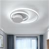 Euroshine Plafoniera LED Soffitto,32W Plafoniera Soffitto Moderna,Design Doppio Cerchio,plafoniera in alluminio bianco,Lampadario LED Soffitto per Soggiorno,Camera da Letto,Ufficio,6500(40*40*7.5 CM)