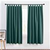 PONY DANCE Tende Oscuranti Termiche Natalizie per Finestre Piccole Tende Corte per Camera da Letto e Cucina Curtains per Interni con Passanti 2 Pezzi 140x160 CM, Verde Scuro