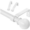 ATUHOLA Bastone per Tende Regolabile Bianco 80-126 cm - Set in Metallo Con Staffa, Diametro 5/8 per Esterni, Interni, Camera da Letto, Soggiorno