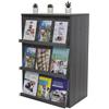 Iris Ohyama, Mobile, Libreria, Scaffale portaoggetti, 3 ante pieghevoli, Design, Solido, Moderno, Multiuso, Ufficio, Camera da letto, Soggiorno, Flap Rack CHR-3, Rovere grigio