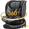 Reecle I-Size 360 Girevole Seggiolino Auto, 40-150cm(0-12 anni), Compatibile ISOFIX (Nero)