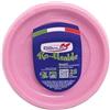 TEKHOME Piatti Plastica frutta,25/50/75/100/125/150 Pezzi piatti plastica colorati lavabili e riutilizzabili Rotondi per Compleanno,Festa, Matrimonio,Fai da Te Fatti a Mano (ROSA, 150)
