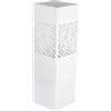 DRW - Portaombrelli Quadrato in Metallo, 15,5 x 15,5 x 49 cm, Bianco