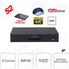 Dahua NVR2104HS-I2(1T) - NVR WizSense 4 Canali H.265 - Intelligenza Artificiale - 1SSD da 1TB incluso Fino a 8 MP 4K - S2 - Dahua
