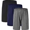 JINSHI Pantaloni Corti Pigiama da Uomo Morbide Modal Shorts da Salotto Biancheria da Notte 3Pack-Nero/Grigio Scuro/Blu Marino X-Large