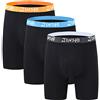 JINSHI Boxer da Uomo Traspiranti Intimo Elasticizzato Mutande Ultra Morbido bambù Pacco da 3 Nero XXL