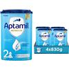 APTAMIL 2 - Latte in Polvere per Neonati dal 6° Mese Compiuto al 12° - 3320 grammi (4 confezioni da 830g)