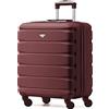 Flight Knight ABS 3 Taglia Valigia Leggera Compatibile Con Alitalia, easyJet, Ryanair, Air Italy E Tanti Altri! Trolley Bagaglio A Mano 55x35x20 cm Grande Bagaglio Da Stiva 4 Rotelle.