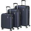 travelite set di valigie 3 pezzi a guscio rigido L/M/S, 4 ruote, CITY, bagaglio a mano taglia S, trolley da viaggio con superficie antigraffio
