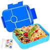 AUAUY Porta Pranzo, Lunch Box Prova di Perdite, Bento Box con 5 Scomparti e Posate(Forchetta e Cucchiaio), 1050ML Portamerenda Ermetico Lunchbox, No BPA, per Microonde e Lavastoviglie - Blu