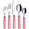 ANNOVA Silverware Set 20 Pieces Stainless Steel Cutlery Color Handle Flatware (20 Pieces, Red)
