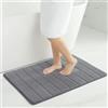 Homaxy Tappetino da bagno in memory foam, assorbente, antiscivolo, lavabile, 60 x 90 cm, grigio scuro