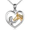 YFN Collana per Ragazze e Cavalli in Argento Sterling - Gioielli e Regali per Donne (Gold)