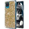 OKZone Cover per Samsung Galaxy A12 [con Pellicola Proteggi Schermo], Custodia Lucciante con Brillantini Glitters Ultra Sottile Designer Case Cover (Oro)