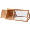 HOMIUSE Conigliera per Esterni in Legno Marrone 98x50x41 cm Gabbia Piccoli Animali Facile Manutenzione e Montare Casetta per Cavie Gioco Conigli Spazio di Movimento Allenamento