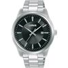 Lorus Orologio analogico al quarzo da uomo con bracciale in acciaio inossidabile, Argento/Nero - RH925RX9